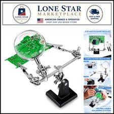 Sturdy 2.5X Magnifying Helping Hands Soldering Tool with Flexible Clips and Base