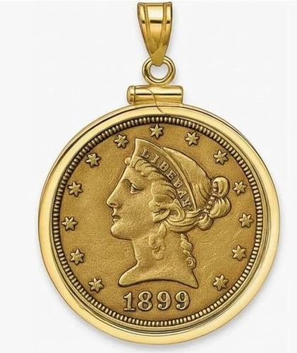 14k gold  FILLED  BEZEL COIN For  $5 Indian head and Liberty  from 1834-1838