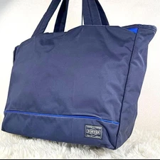 PORTER GIRL Made in Japan Nylon Tote Bag M Size Navy Lightweight