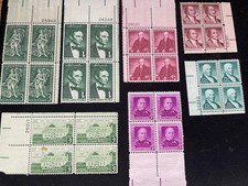 US STAMPS 37 3 CENT BLOCKS - M/OG/NH - MOSTLY 1958