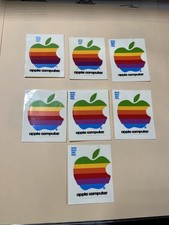 Lot of 9 Original Vintage Apple Computer Stickers 1980's lower case 4 and 2