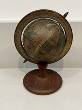 Vintage Wooden Rotating Olde Old World Globe- Made In Hong Kong- DAMAGED