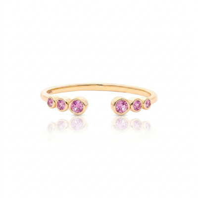 14k Gold Multi-Edelstein Manschettenring - minimalistischer Schmuck Geschenk für sie