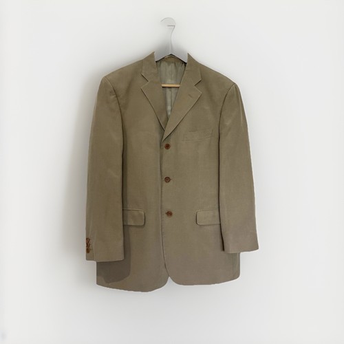 Balmain, BALMAIN Vintage Men’s Beige Linen Blend Blazer Jacket 44 in Chest