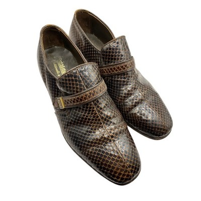 Nettleton Traditionals Brown Snakeskin Loafers Mens 9  display picture 1