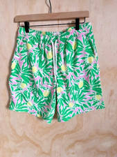 J.CREW Men's L Pineapple Print Swim Trunks Pink Green Yellow White Drawstring