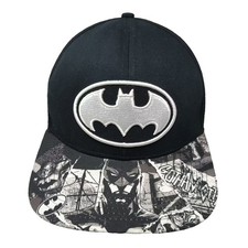 DC Comics Batman Snapback Hat Black Gray One Size Comic Print Embroidered Logo