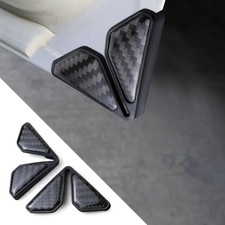 2PCS Car Door Corner Guards, Carbon Fiber Auto Front Door Edge Guards for Black