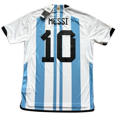 2022/23 Argentina Home Jersey #10 Messi Large World Cup Champions