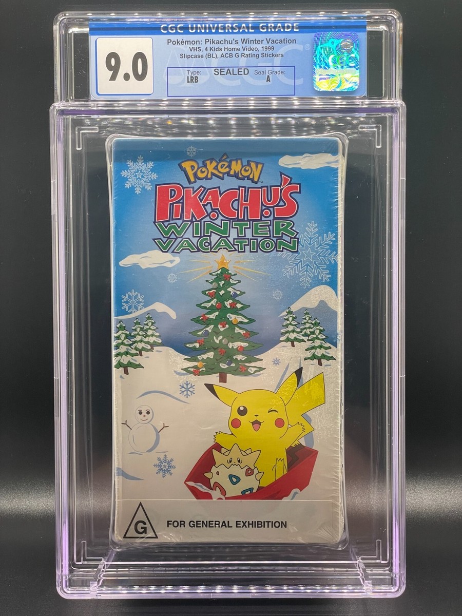 THE POKEMON WEEKLY Winter1・2 Pokemon Pikachu's Winter Vacation Christmas Anime Graded VHS