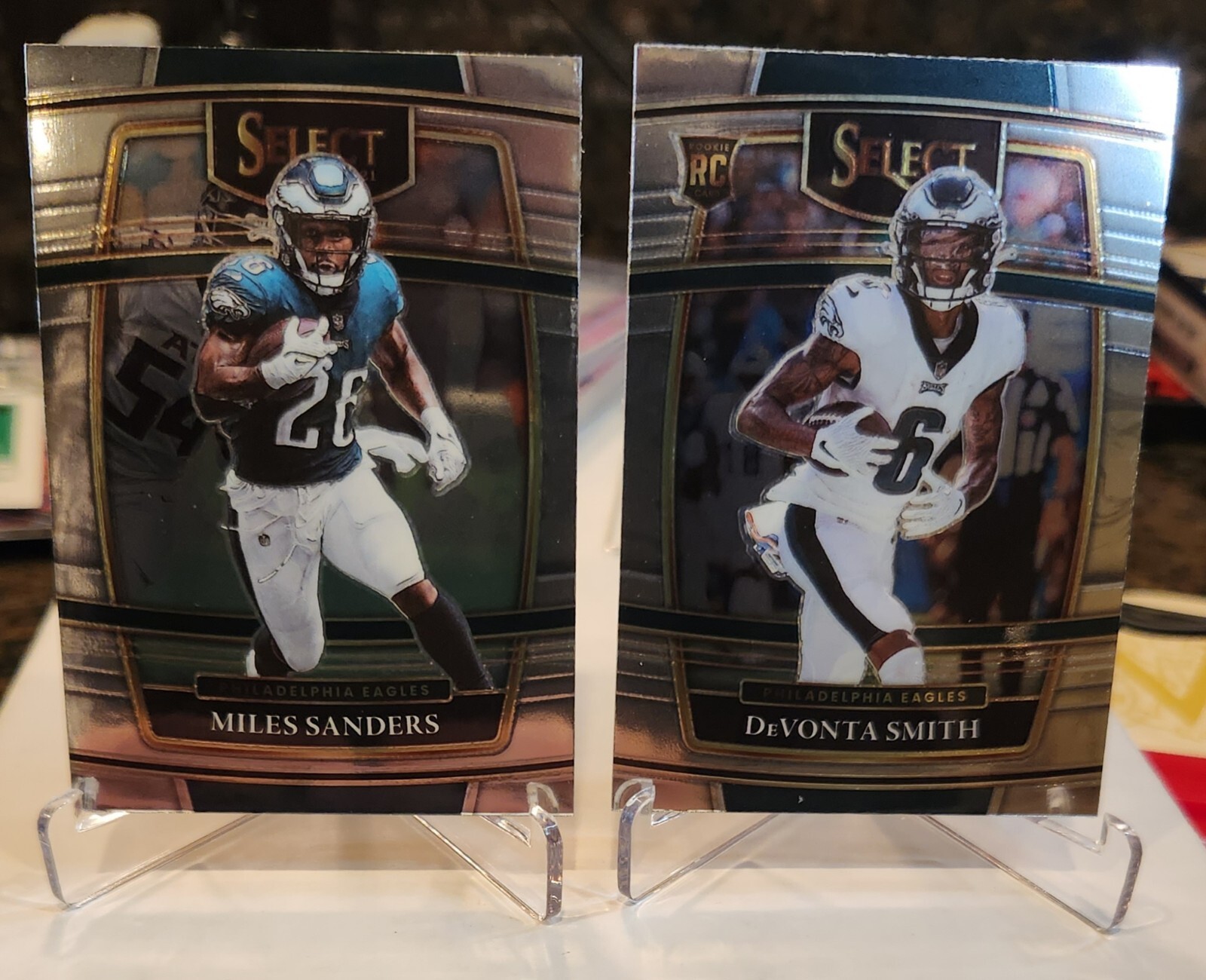 2021 Select DeVonta Smith RC #49 & Miles Sanders #28 - Eagles