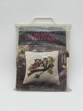 Vtg 70s Avon Owl Mates Pillow Creative Needlecraft Crewel Embroidery Kit