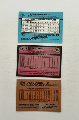 Braves Lot 1986 Topps Traded Ozzie Virgil 119T 1988 Donruss 143 1989 Fleer 605 - Picture 11 of 12