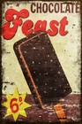 Chocolate Ice Cream Lolly Advert, Aged Look Vintage Retro Style Metal Sign
