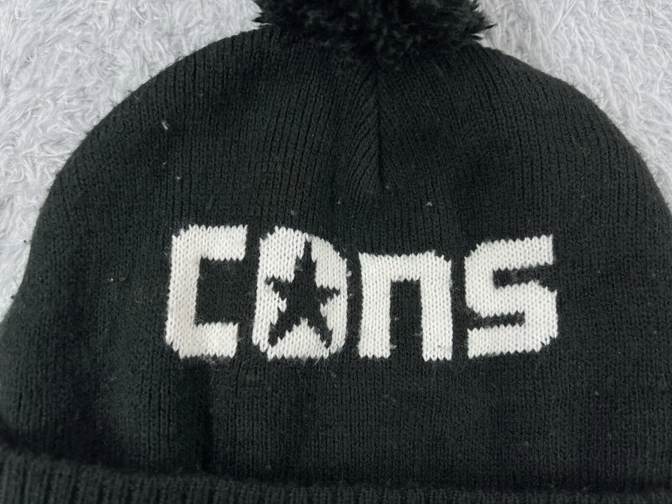 Patinador Converse Cons Beanie Toque Juvenil Talla Única Negro Tejido Acrílico Pom Foto 2 de 4