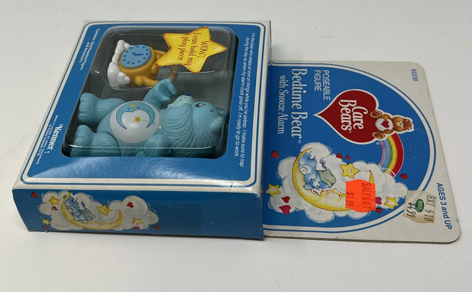Figura posable Care Bears 62230 Bedtime Bear Snooze Alarm 1984 sin perforar Foto 4 de 4