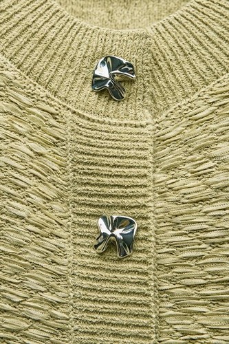 BNWT: Oversized TEXTURED KNIT VEST from ZARA: Colour: LIGHT GREEN : Size: XS-S - Picture 4 of 7