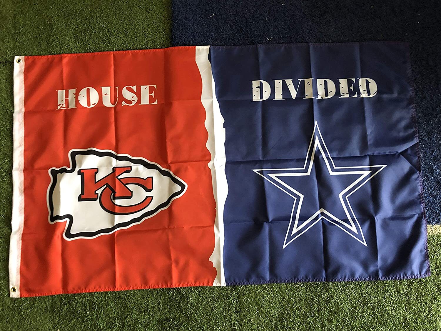 Kansas City Chiefs vs Dallas Cowboys House Divided Flag 3x5 FT Football
