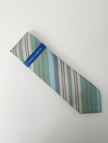 Cravate En Soie Vince Camuto - Motif écossais (plaid) Violet/bleu/blanc - Neuf Avec étiquettes