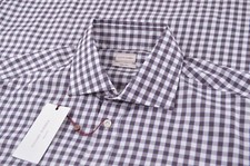 NWT Luciano Barbera Size XL Dress Shirt Brand New White Blue Brown Made in Italy