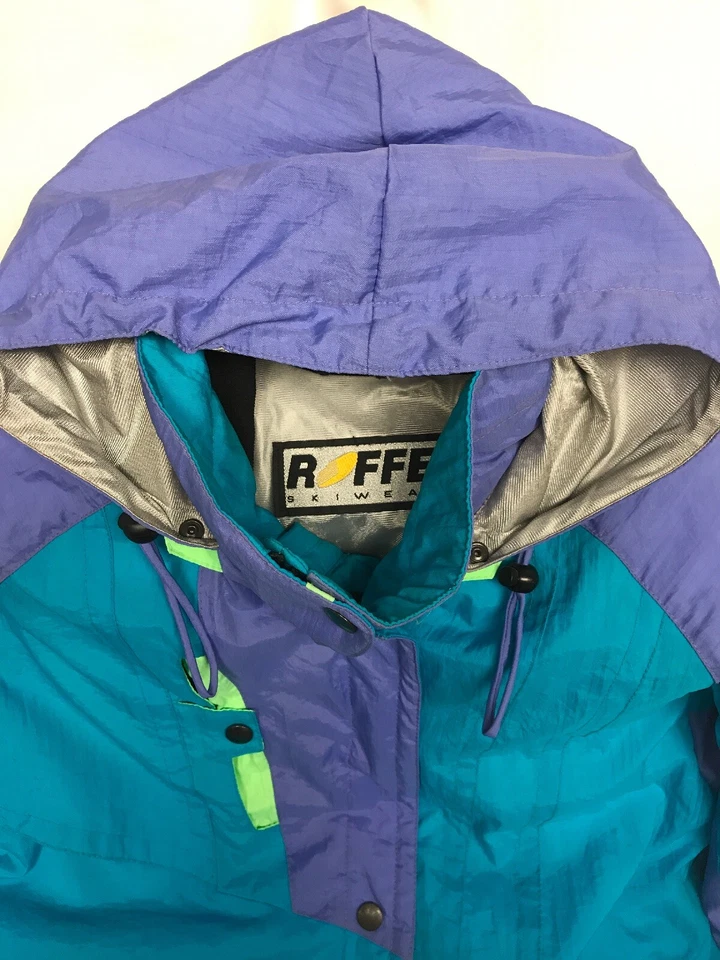 Chaqueta de esquí Roffe Challenge azul púrpura años 90 de colección para mujer talla grande Foto 2 de 4
