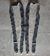 GENTS VINTAGE AUTHENTIC STRIPED ELASTANE FABRIC METAL MENS SUSPENDERS