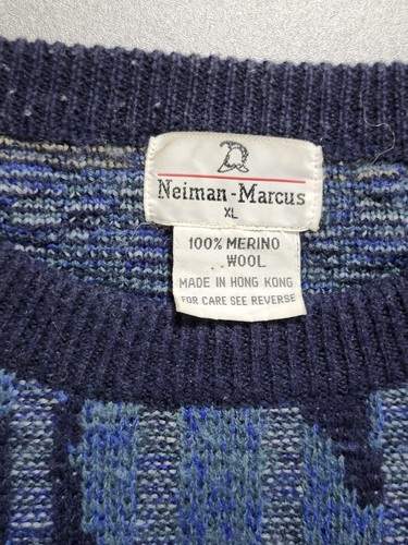 Neiman Marcus 100% Merino Wool Pullover Sweater Crew Neck Size XL Vintage Unique - Picture 13 of 16