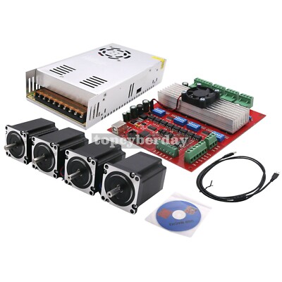 MACH3 CNC 4-Axis Kit (TB6560 Stepper Motor Controller + Nema23 Stepper Motor 57