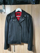The Kooples Biker Jacket Real Leather Uk Size M Women