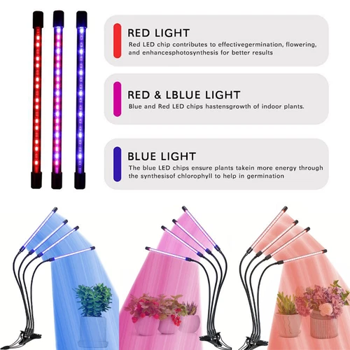 4 Heads LED Grow Light Plant Growing Lamp Light for Indoor Plants Full Spectrum - Picture 9 of 13