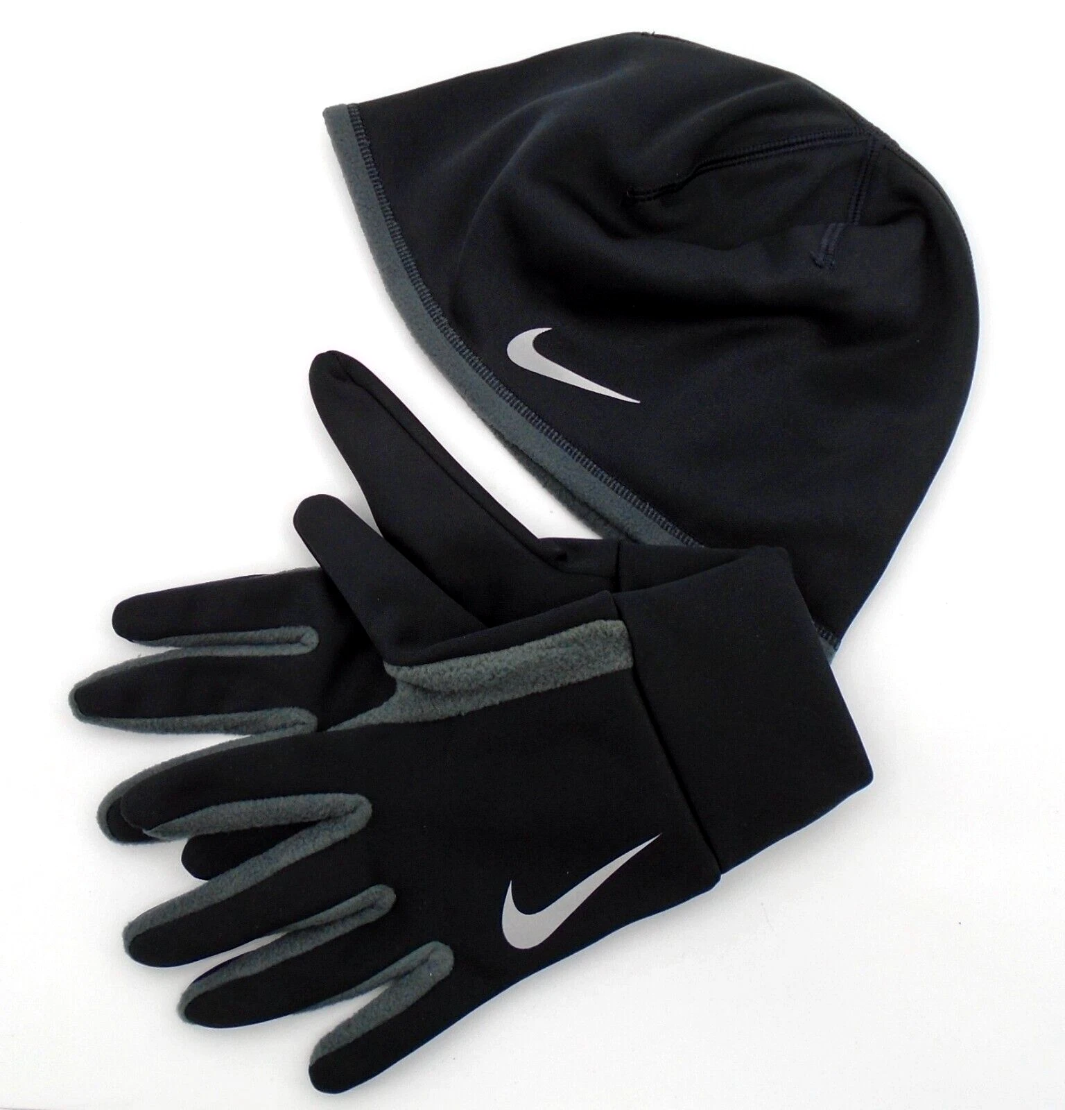 Nike Therma-FIT Hat and Gloves Set Adult Men's S/M Running Black/Silver
Opens in a new window or tab