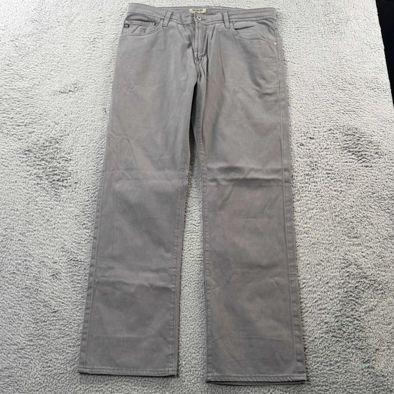 Adriano Goldschmied Pants Men's 36x34 Gray The Protege Straight Leg Zip Fly