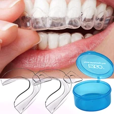 2pcs Dental Moldable Mouth Guard Teeth Whitening Trays W/Case Teeth Grinding