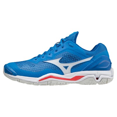 MIZUNO Wave Stealth V X1GA1800 24 Blau Weiß Rot 2E Handball