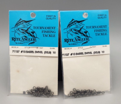 NEW Rite Angler Barrel Swivel 30LB #10 -  20 Total