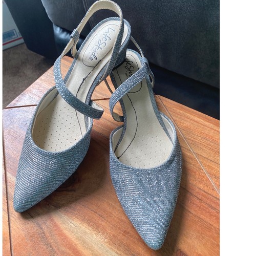 LifeStride Dress Slingback Heels Pointed Toe Sparkle Silver Pumps Size 6 NWB - Picture 13 of 13