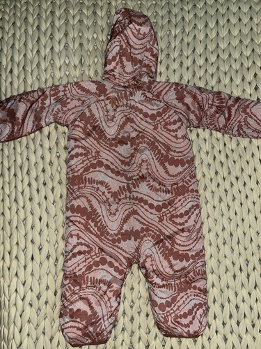 PATAGONIA Baby Girl Puffball Reversible Bunting Snow Suit Pink Artsy Design 12M - Picture 5 of 7