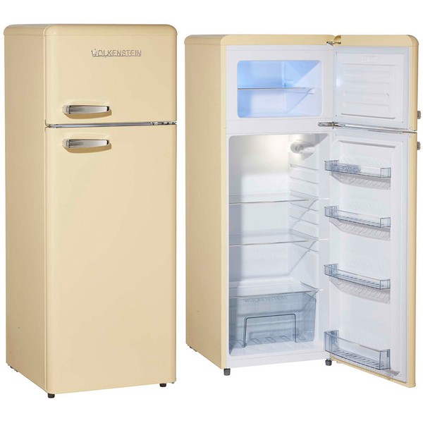 Wolkenstein Retro KüHl-Gefrierkombination KüHlschrank GK212.4RT Creme 211 L E-image