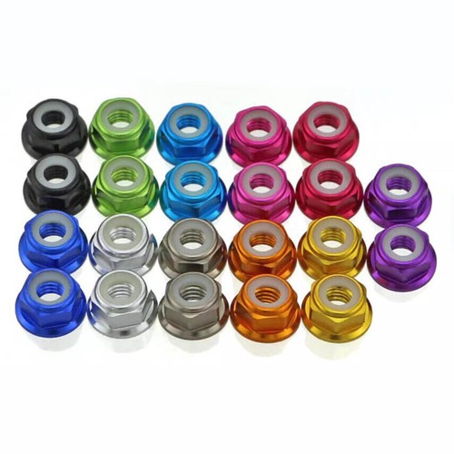 M2 M2.5 M3 M4 M5 M6 M8 Nylon Hex Nut Aluminium RC Car Wheel Flanged Lock Nut - Picture 11 of 25