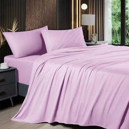 Queen 4 Piece Cooling Sheet Set Bamboo Rayon Blend Deep Pocket 16in Soft - Picture 19 of 67