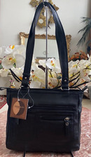 NWT Stone & Co. New York Cameron Black Leather Shoulder Handbag