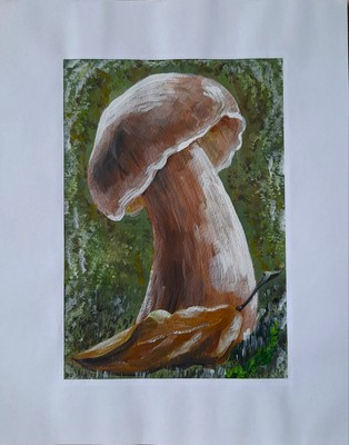 Mushroom Forest fungi painting Woodland Botanical Nature-inspired home decor