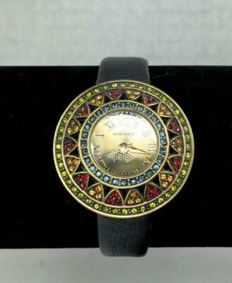 Heidi Daus Swarovski Crystal Multi Color Stone Wristwatch 