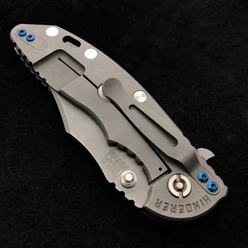Hinderer Titanium Blue Screw Set  Clip & Filler Tab for XM18 XM24 (NO KNIFE)  