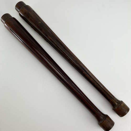 2 Vintage Fluted Wood Architectural Spindles 19.5” Salvage Baluster Column Legs