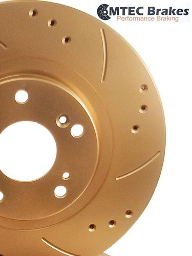 Discos de freno trasero BMW Z3 Roadster E36 E37 3.0 00-02 perforado dorado ranurado - Imagen 2 de 3