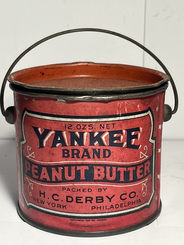 RARE Litho Red/Black Yankee Brand Peanut Butter HC Derby Co. NY-Phil 12oz