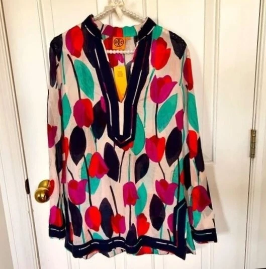 Nuova tunica da donna resort rosa TORY BURCH balletto da $295 taglia 8