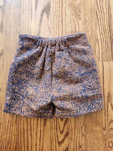 Boys And Arrows Brown/Navy Mix Wool Like Shorts Side Zip Closure Boys Size 4 NWT - Picture 4 of 5