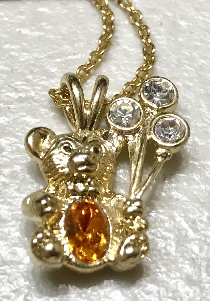 New Crystal Diamond Rhinestones Birthstone Bear Pendant New Crystal Diamond Rhinestones Birthstone Bear Pendant